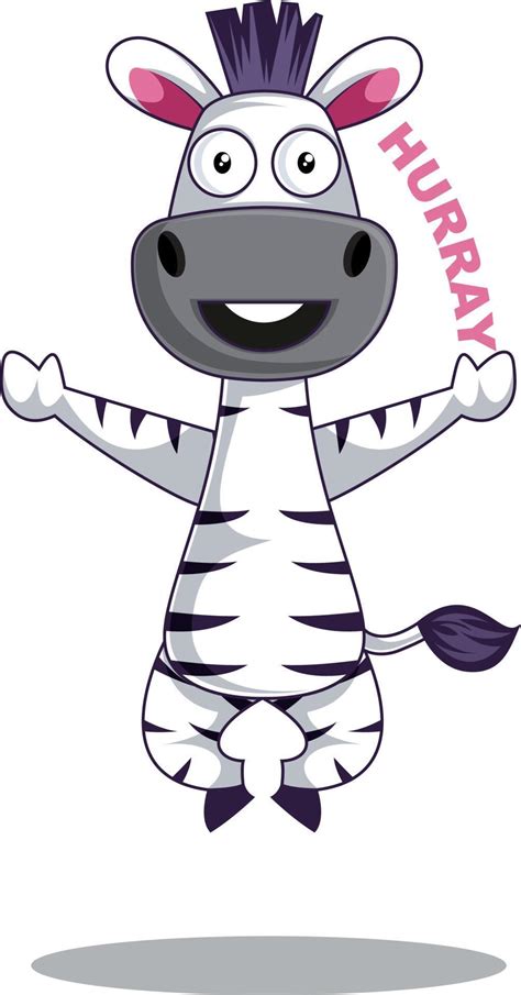 Happy Zebra Illustration Vector On White Background 13608250 Vector