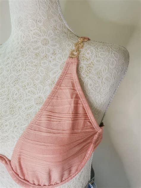 Rose Gold Bikini Top Women S Fashion Swimwear Bikinis Swimsuits On Carousell