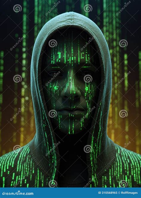 Silhouette of a Man Entering the Matrix Stock Illustration