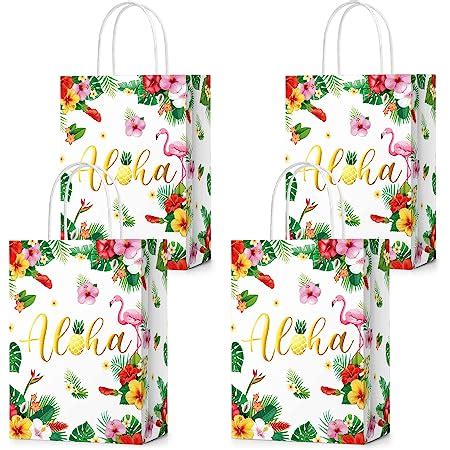 Amazon Hawaiian Gift Paper Bags Aloha Luau Themed Bag Tropical