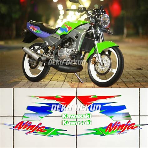 Jual Stiker Striping Motor Kawasaki Ninja Kiss Hijau Ungu 98 Tahan