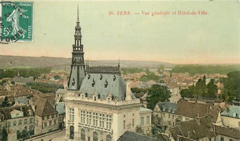 Sens - FRANCE 89 'Sens, vue générale et Hotel de ville'' - Carte ...