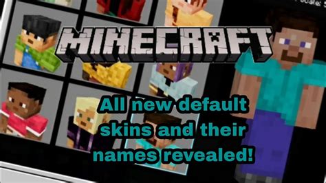 Minecraft All New Default Skins And Their Names Revealed Betapreview Youtube