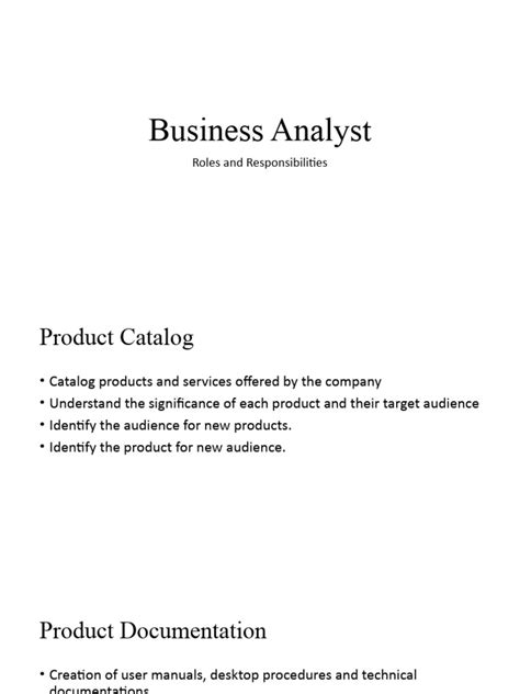 Business Analyst Roles And Responsibilities Pdf