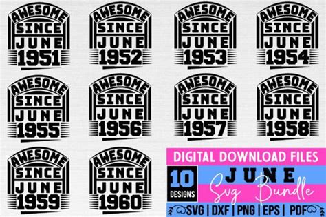 June Svg Design Bundle Graphic By Binasvgbundle Creative Fabrica