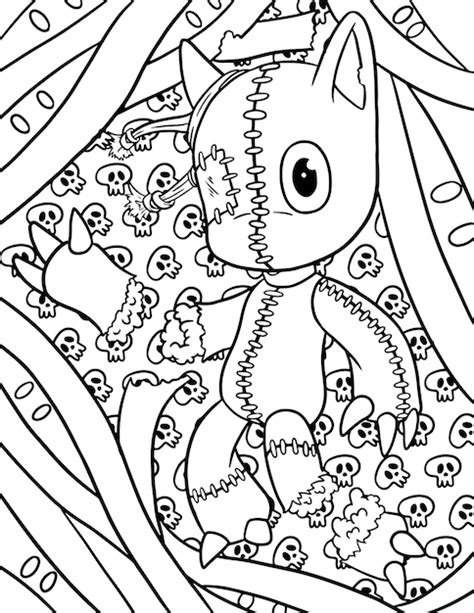 Premium Vector Hand Drawn Pastel Goth Coloring Page Creepy Spooky Kawaii Coloring Pages