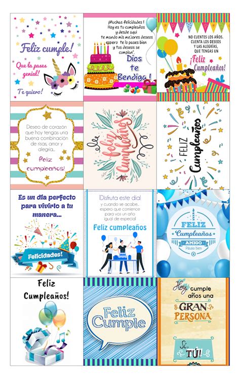 Tarjetitas de feliz cumpleaños para imprimir Artofit