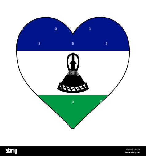 Lesotho Heart Shape Flag Love Lesotho Visit Lesotho Southern Africa