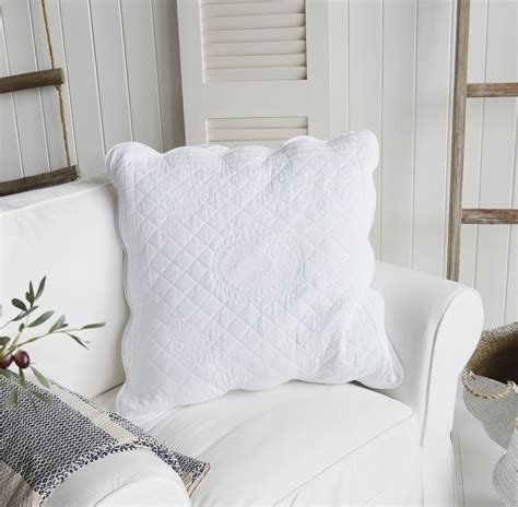 Pure White Large Cushion Pillow Sham New England Style Cushions Interiors