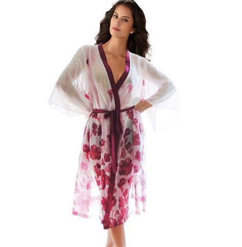 Italian Silk Chiffon Roses Bust Kimono Style Robe By Vangobeauty 10500 Kimono Fashion