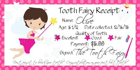 Os First Lost Tooth Tooth Fairy Receipt Free Printable • Jeni Ro