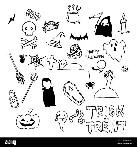 Halloween Doodle Hand Drawing Vector Stock Vector Image And Art Alamy