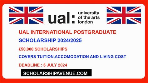 UAL International Postgraduate Scholarship 2024 2025 Fully Funded