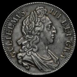 William Iii Early Milled Silver Octavo Crown First Bust Near Ef