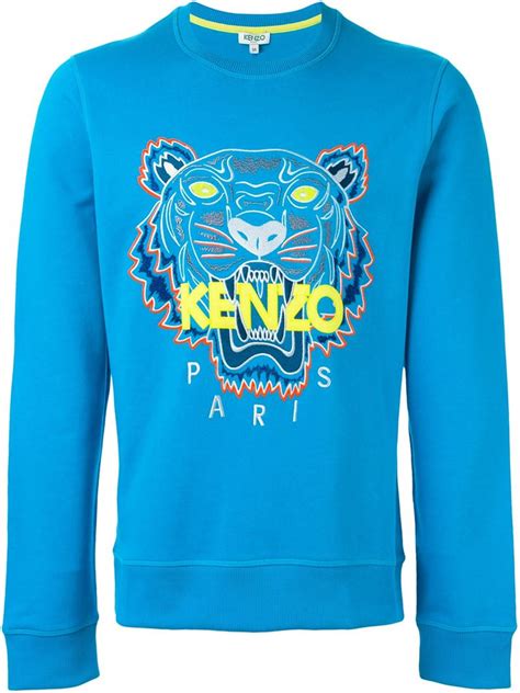 KENZO Cotton 'tiger' Sweatshirt in Blue for Men - Lyst