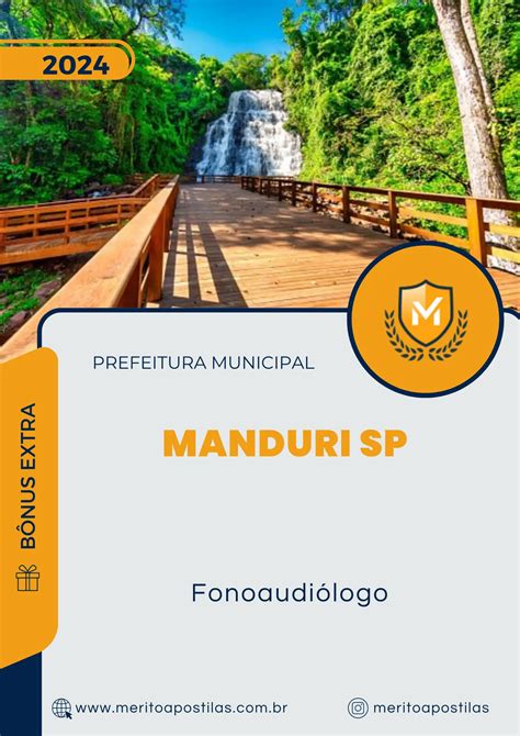 Apostila Fonoaudiólogo Prefeitura de Manduri SP 2024 Mérito Apostilas