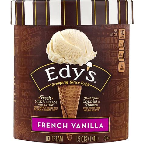 Dreyers Edys Ice Cream Grand French Vanilla 1 5 Quart Albertsons