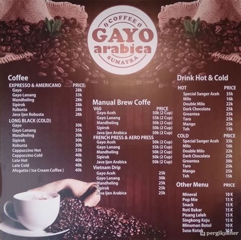 Selalu Diperbarui Menu Gayo Arabica Pajajaran Bandung