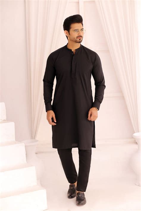 Er 694 Black Kurta Pajama Edge Republic