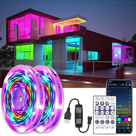 M Conduziu A Luz De Tira Ws B Bluetooth Rgb Diodo Usb Fita De