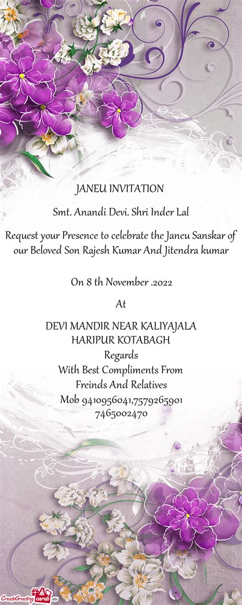 JANEU INVITATION - Free cards