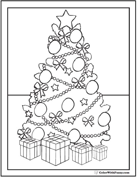 Pretty Christmas Tree Coloring Pages