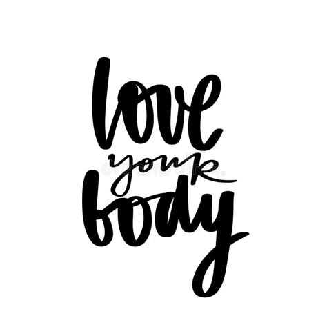 Body Positive Lettering Hand Drawn Vector Typography Poster Stock Vector Illustration Of