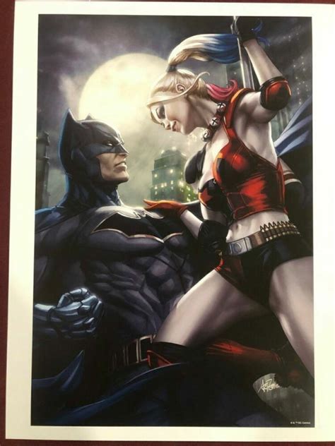 Stanley Artgerm Lau Batman Harley Quinn Poster 12x16nm Shippd Flat Comic Collectibles