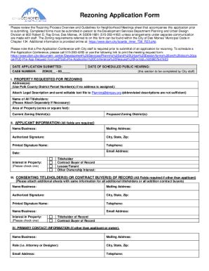 Fillable Online Rezoning Application Form Revised Ds Fax Email Print