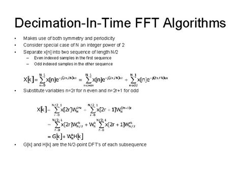 Fast Fourier Transform Fft Algorithms Relation To The