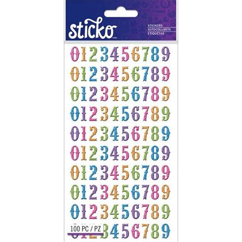 Sticko Numbers Stickers-Bright Glitter - Walmart.com - Walmart.com