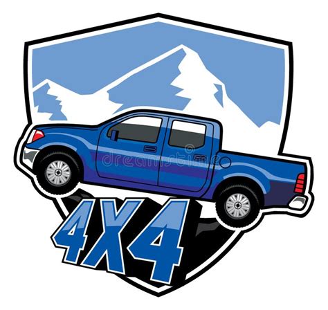 Logotipo Fora De Estrada Do Suv Do Emblema 4x4 Ilustração do Vetor