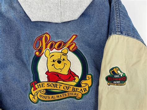 Vintage Winnie The Pooh Varsity Denim Jacket Jean Disney 90s Etsy