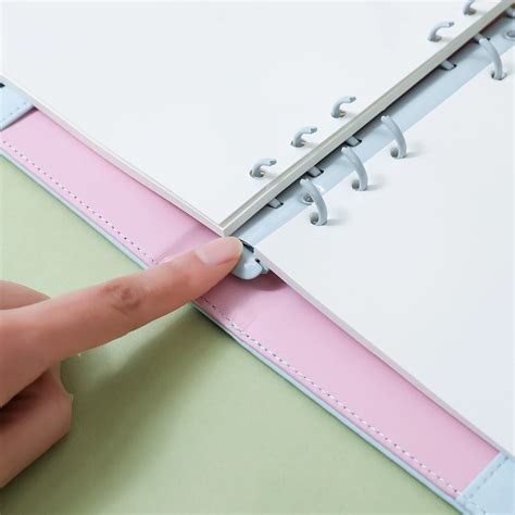 Cahier A Grid Sheets Macaron Couleur A Reliure Anneaux Pu