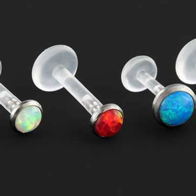 Stainless Steel Synthetic Opal Captive Bead Ring