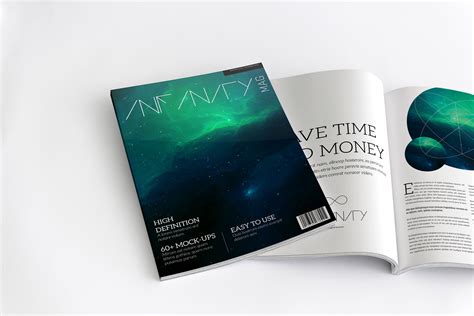 A A Magazine Mockup For Cover Spread Page