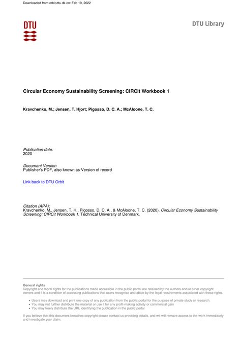 Pdf Focus Circular Economy Sustainability Screening Circit Nord