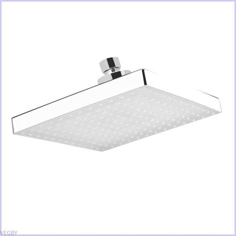 Zerodis pomme de douche carrée LED Pommeau de Douche LED carré chromé