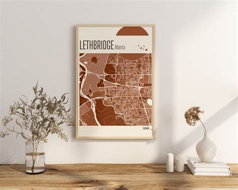 Print Map LETHBRIDGE Alberta City Maps Canada City Map - Etsy