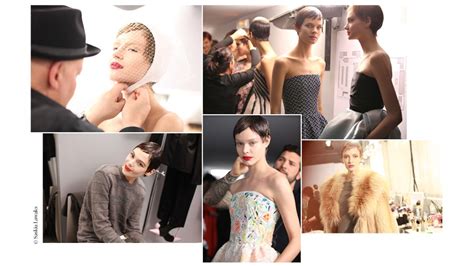 En backstage du défilé haute couture Christian Dior printemps été 2013