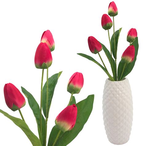 Tulipan Tulipany Bukiet Sztuczne Czerwone Kwiaty Decortrend Sklep