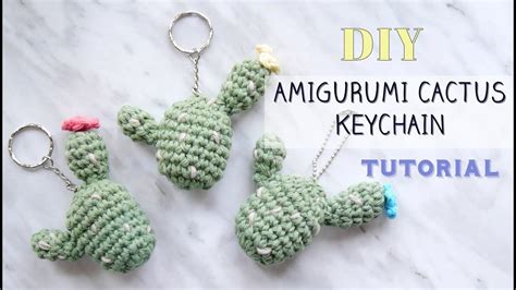 Diy Tutorial Amigurumi Crochet Cactus Keychain Llaveros Tejidos A