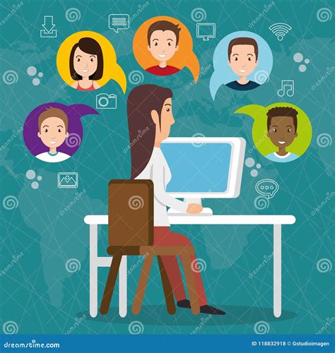 Community Social Media People Stock Vector - Illustration of avatar