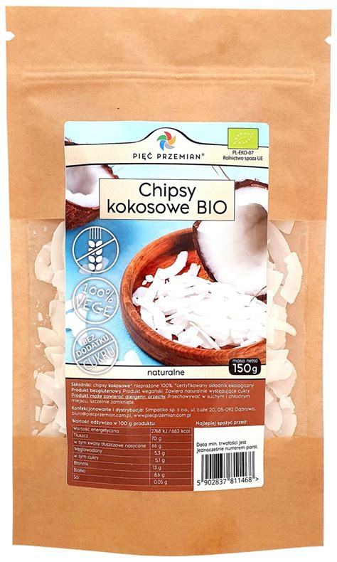 Ekologiczne CHIPSY KOKOSOWE BIO Płatki Naturalne 12454665454 Allegro pl