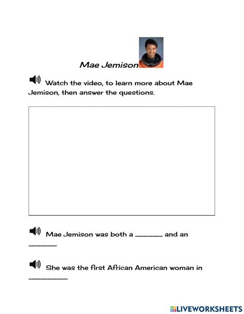 Mae Jemison Interactive Worksheet Live Worksheets