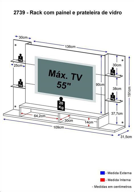 Painel Nair Bi Plus Para Tv At Branco Acetinado Texturizado