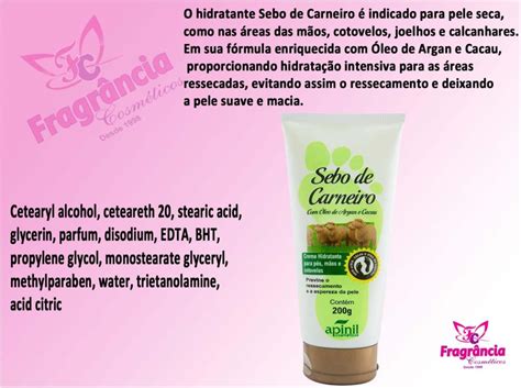 Unid Creme Sebo De Carneiro Oleo De Argan Cacau Apinil