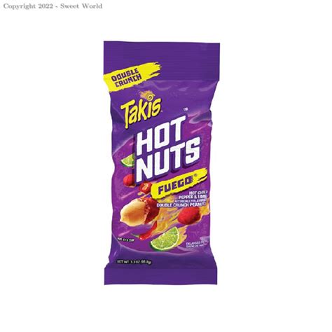 Takis Hot Nuts Fuego Double Crunch Peanuts Hot Chili Pepper And Lime