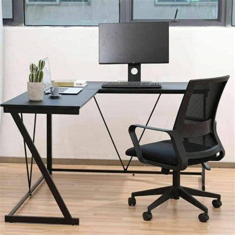 Black L-Shaped Modern Desk - Affordable Modern Design Furniture and Furnishings // Moderno House