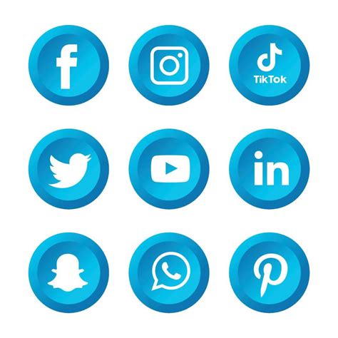 Social Media Symbole Setzen Logo Vektor Illustrator Vektor